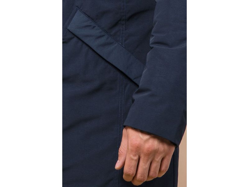 Зимняя мужская парка синего цвета модель 23675, фото 7