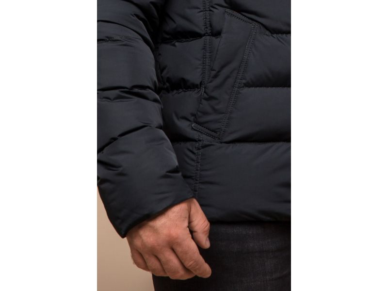 Мужская куртка с капюшоном графитовая зимняя модель 46215, фото 7