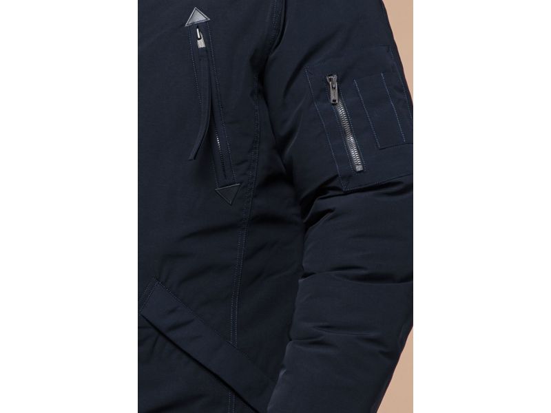Мужская зимняя парка темно-синяя модель 23675, фото 7