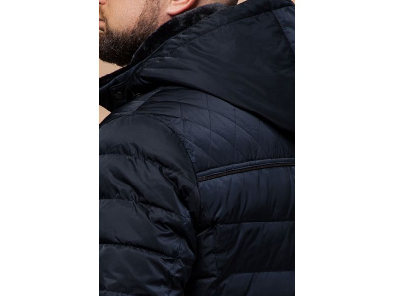 Куртка зимняя мужская высокого качества темно-синего цвета модель 16120, фото 7