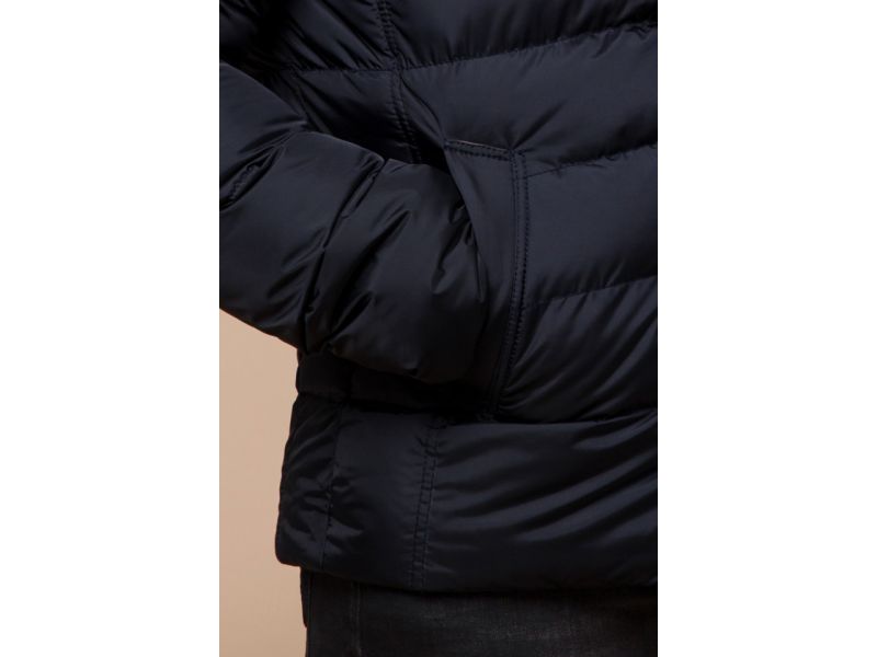 Мужская зимняя сине-черная куртка на молнии модель 46215, фото 7