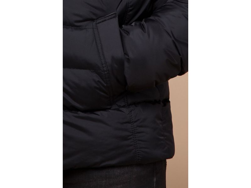 Износостойкая мужская куртка черная зимняя модель 46215, фото 7
