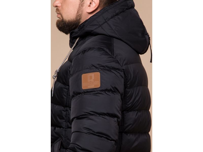 Износостойкая мужская куртка черная зимняя модель 46215, фото 8