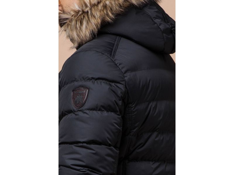 Куртка для мужчин брендовая зимняя графитовая модель 12149, фото 8