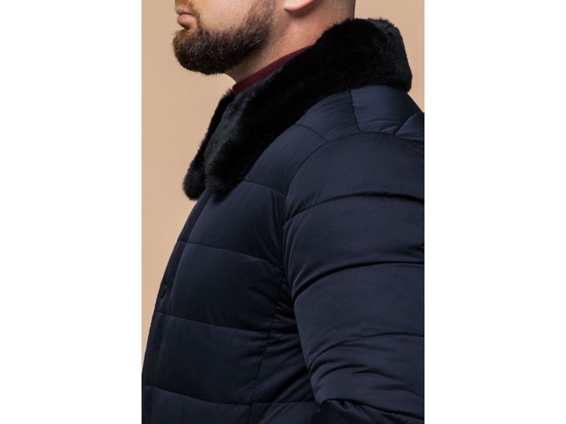 Темно-синяя практичная мужская куртка зимняя модель 16148, фото 8
