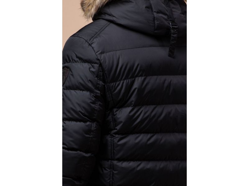 Куртка на зиму мужская стильная черного цвета модель 12149, фото 8