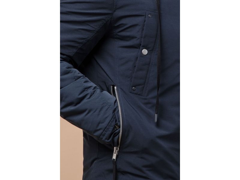 Парка теплая синяя мужская зимняя модель 28431, фото 7