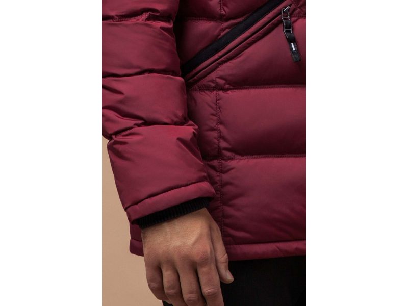 Куртка мужская на зиму бордовая качественная модель 15335, фото 7