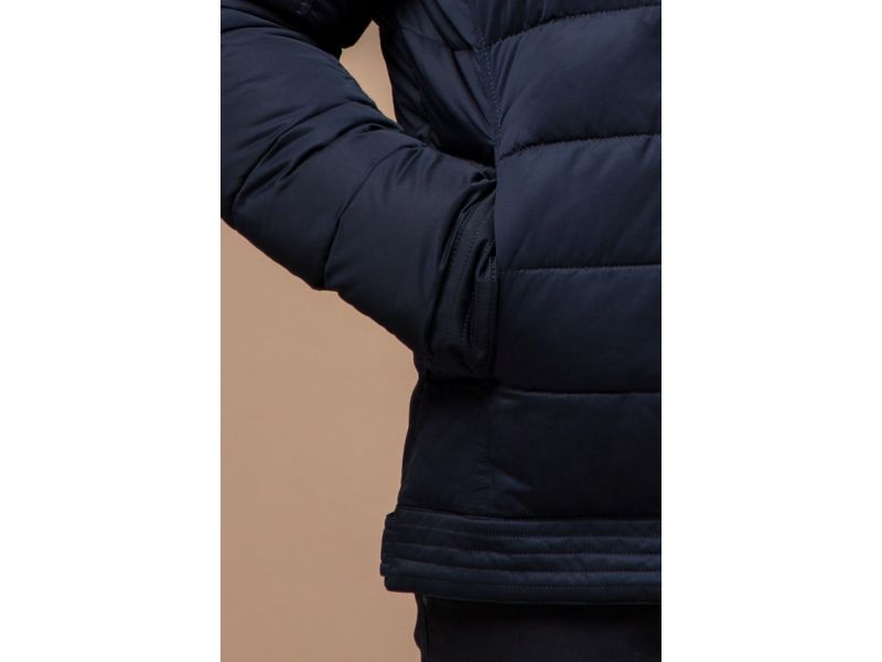 Куртка стильная мужская темно-синего цвета зимняя модель 17193, фото 7