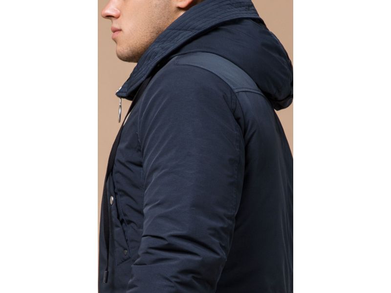 Парка теплая синяя мужская зимняя модель 28431, фото 8