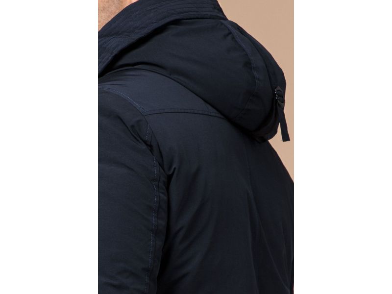 Мужская зимняя парка темно-синего цвета модель 28431, фото 8