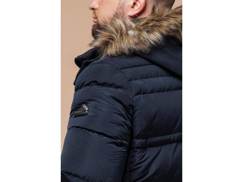 Зимняя куртка большого размера мужская цвет светло-синий модель 1365, фото 8