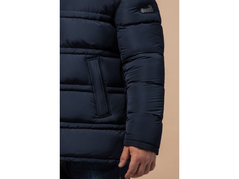 Зимняя куртка большого размера мужская цвет светло-синий модель 1365, фото 7