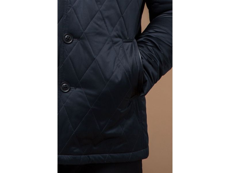 Черно-синяя мужская теплая куртка на зиму модель 17602, фото 7