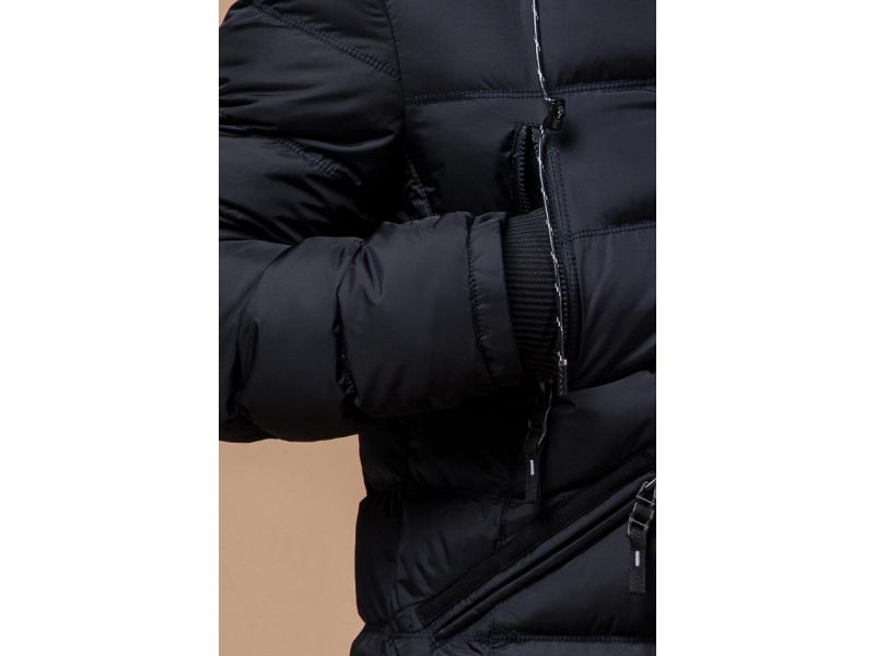 Куртка с карманами мужская темно-синяя зимняя модель 15335, фото 7
