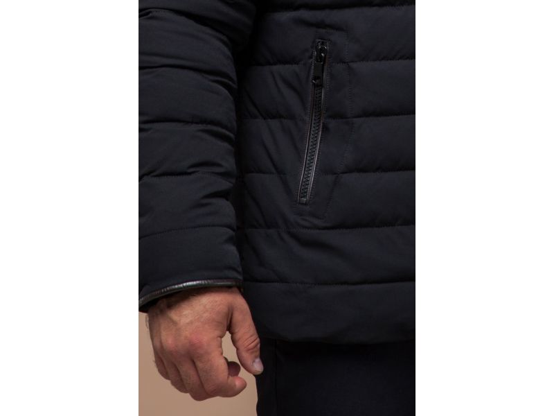 Мужская зимняя практичная куртка черного цвета модель 17768, фото 7