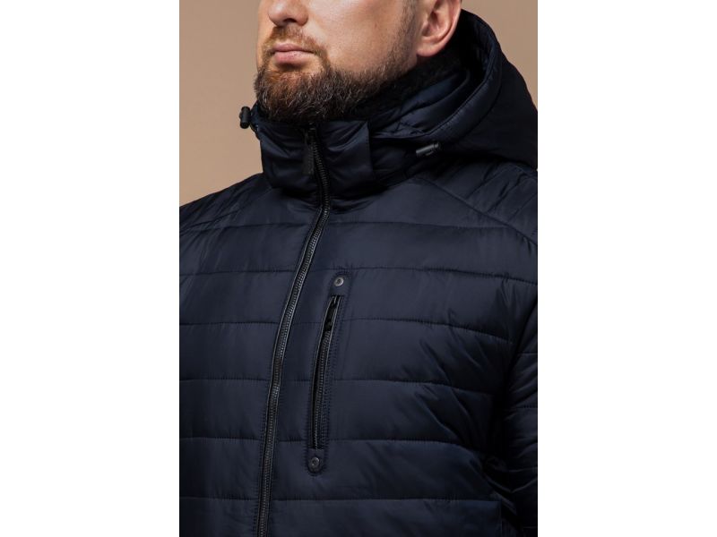 Зимняя удобная мужская куртка цвет темно-синий модель 17WM20, фото 7
