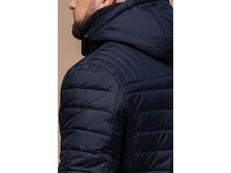 Зимняя удобная мужская куртка цвет темно-синий модель 17WM20, фото 9