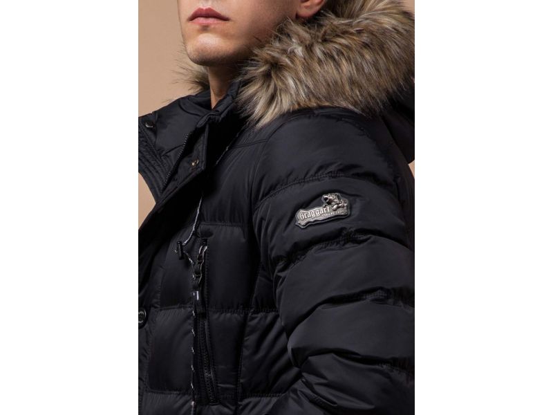 Куртка с капюшоном зимняя мужская черного цвета модель 15335, фото 8