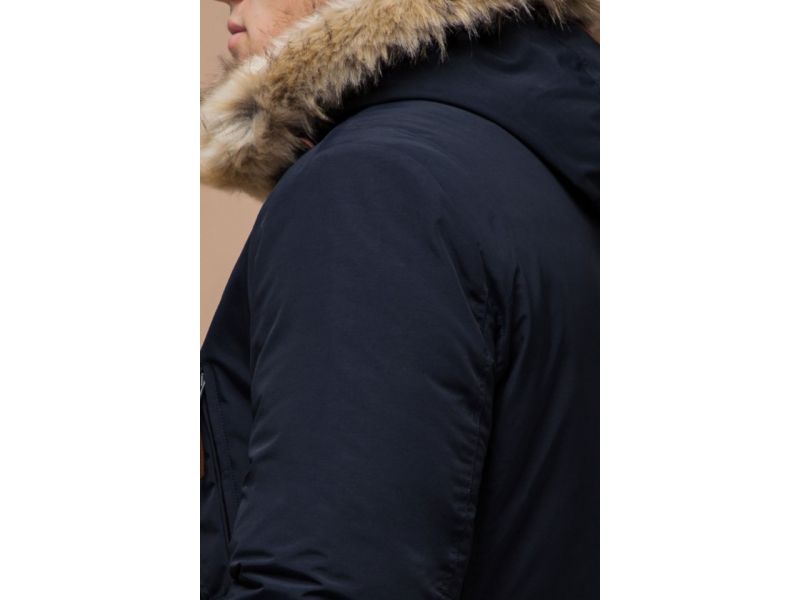 Мужская синяя парка зимняя стандартной длины модель 32450, фото 8