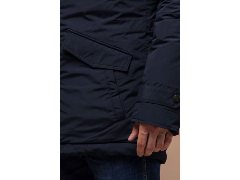 Мужская синяя парка зимняя стандартной длины модель 32450, фото 7