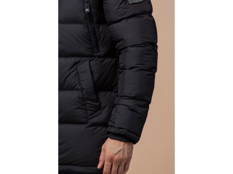 Куртка черного цвета мужская фирменная на зиму модель 15412, фото 7