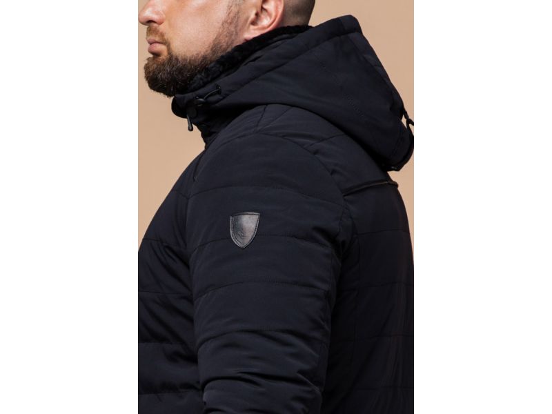 Зимняя черно-синяя комфортная мужская куртка модель TCX1001, фото 8