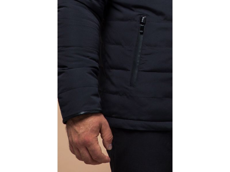 Зимняя черно-синяя комфортная мужская куртка модель TCX1001, фото 7