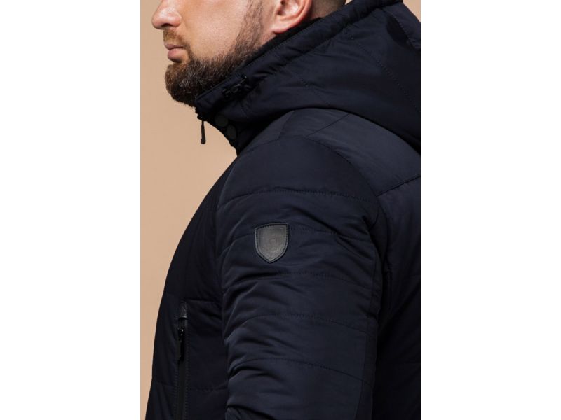 Мужская куртка темно-синего цвета зимняя теплая модель TCX1009, фото 8