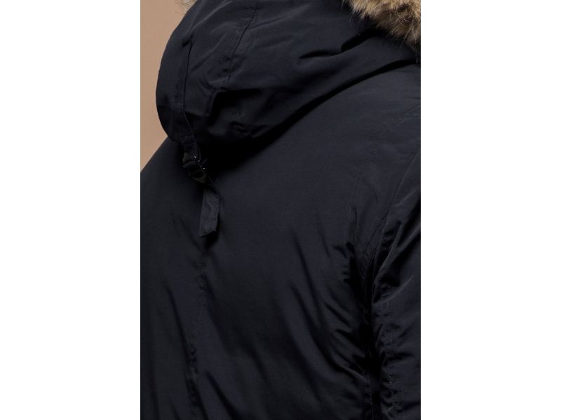Черная парка теплая на зиму мужская модель 37560, фото 8