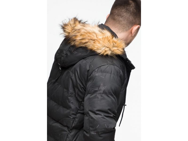 Серая мужская молодежная куртка зимняя дизайнерская длинная модель 25300, фото 10