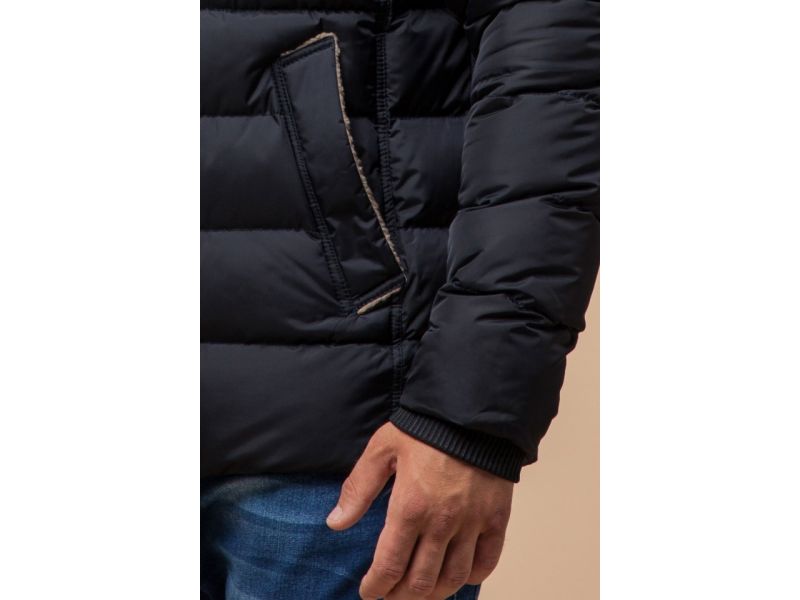 Куртка зимняя теплая мужская цвет сине-черный модель 20849, фото 7