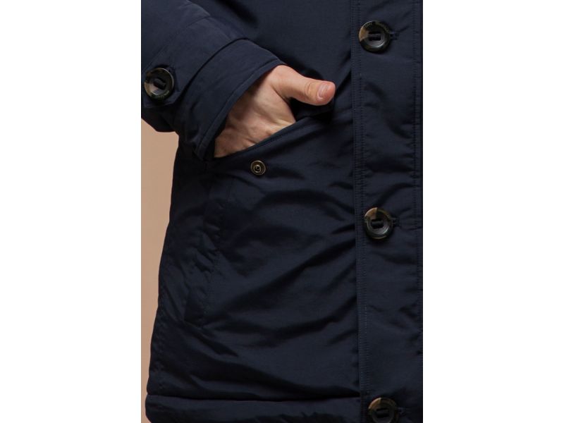 Парка мужская прямого кроя зимняя цвет синий модель 38950, фото 7