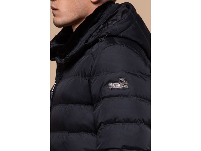 Куртка мужская черная высококачественная на зиму модель 24324, фото 8