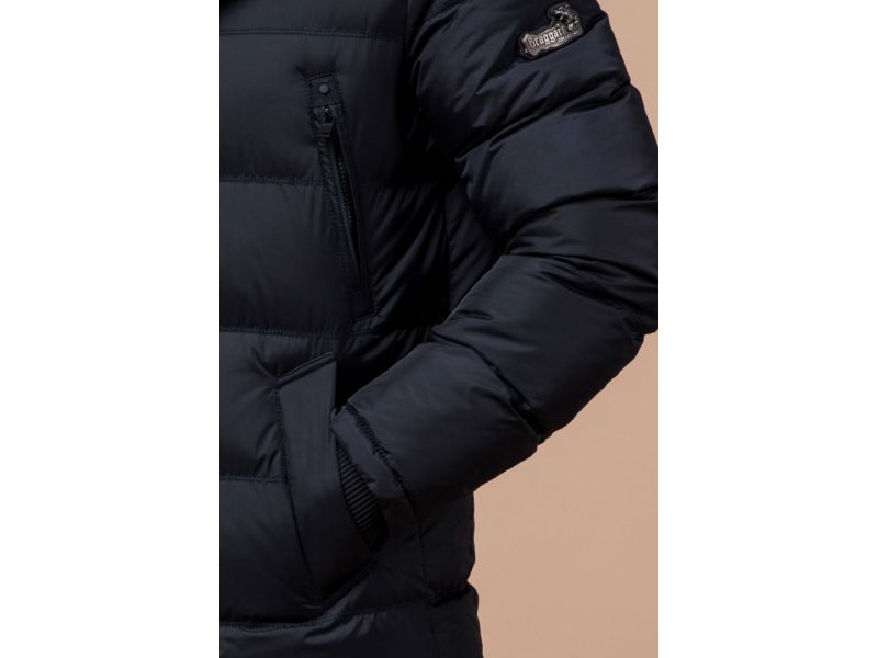 Куртка синяя на молнии мужская зимняя модель 24712, фото 8