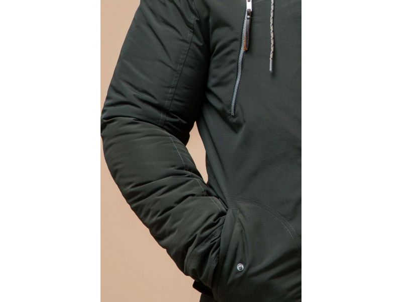 Мужская парка цвета хаки зимняя модель 43015, фото 7