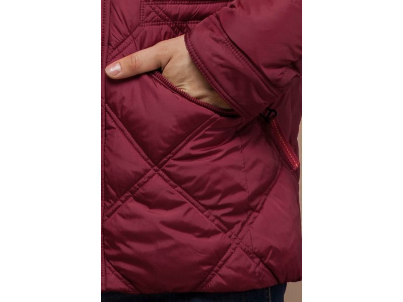 Красная зимняя куртка стеганая для мужчин модель 12481, фото 7