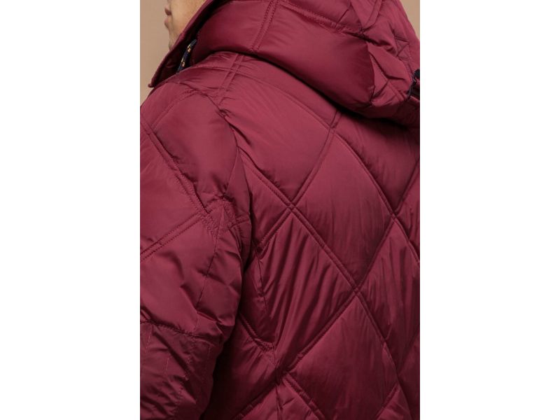 Красная зимняя куртка стеганая для мужчин модель 12481, фото 8