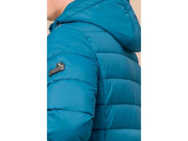 Бирюзовая теплая куртка зимняя для мужчин модель 36450, фото 8