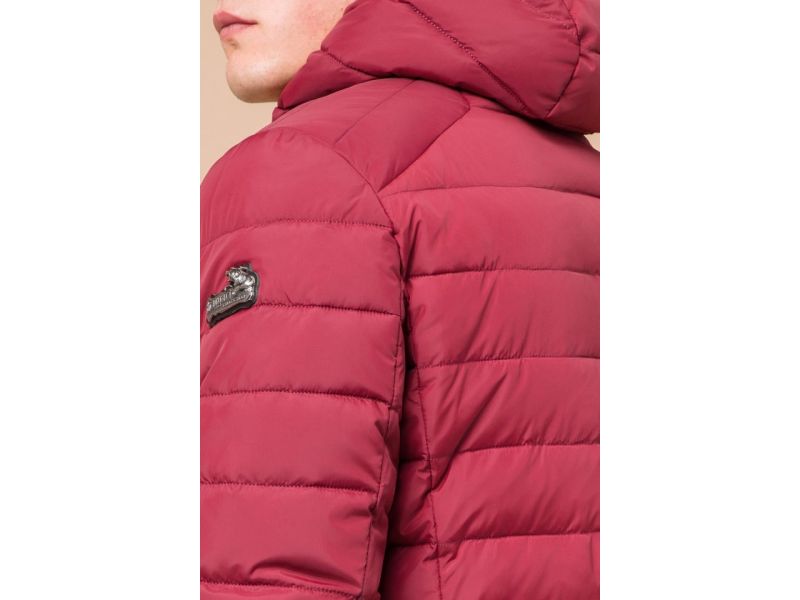 Бордовая мужская куртка на зиму модель 40962, фото 8