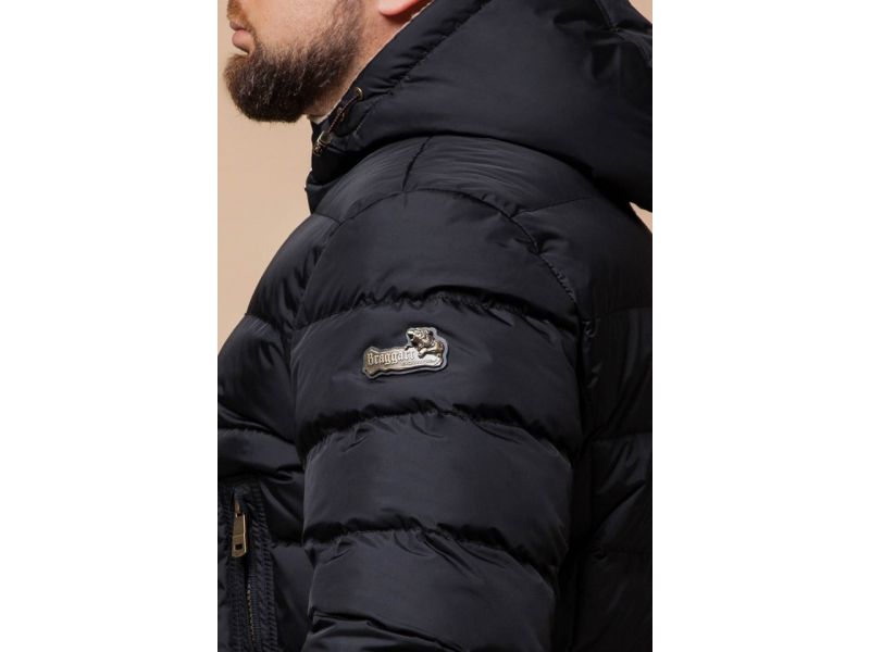 Куртка мужская комфортная черная на зиму модель 25285, фото 8