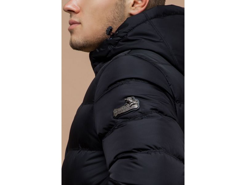 Зимняя черная мужская куртка на молнии модель 20180, фото 8