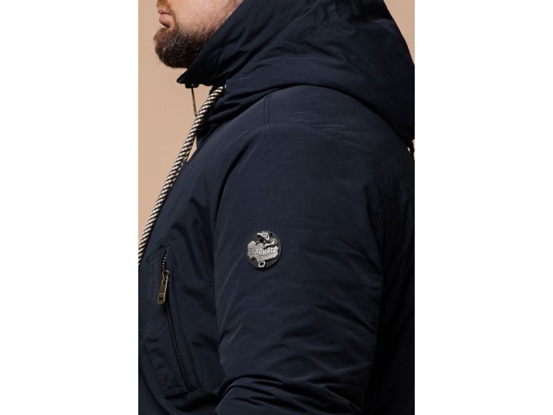 Зимняя парка синяя для мужчин модель 45950, фото 8