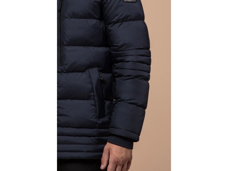 Темно-синяя мужская зимняя куртка с манжетами модель 45610, фото 7
