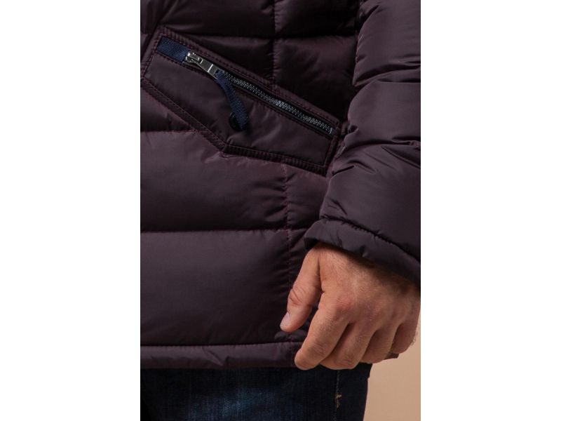 Темно-бордовая зимняя куртка оригинальная для мужчин модель 26402, фото 7