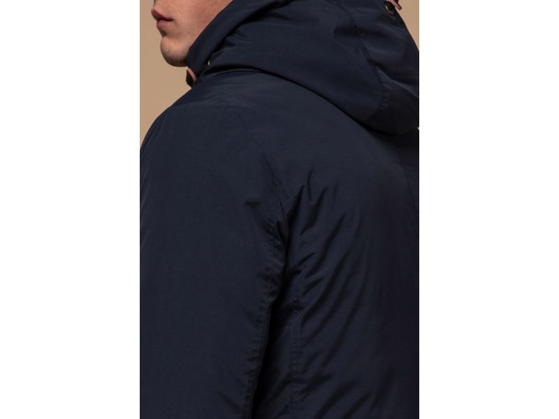 Синяя мужская парка зимняя с манжетами модель 47450, фото 8