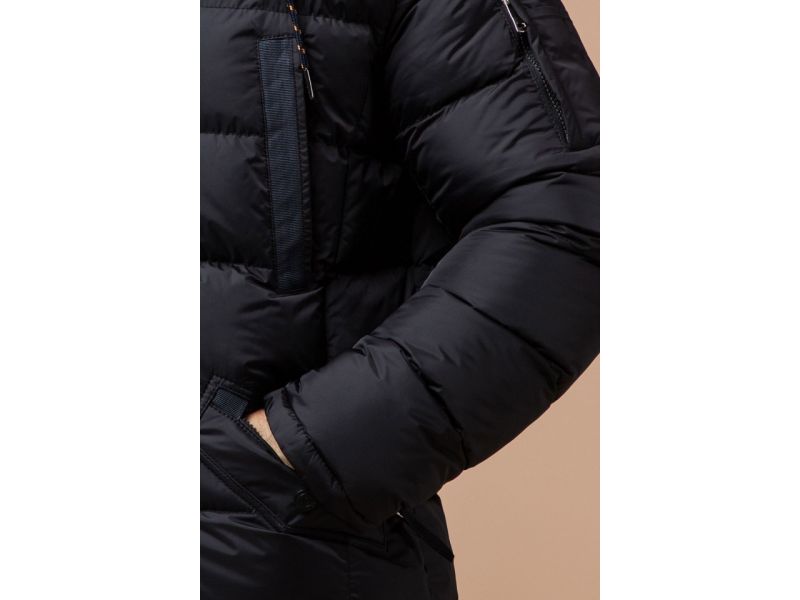 Черная куртка на молнии мужская зимняя модель 26402, фото 7