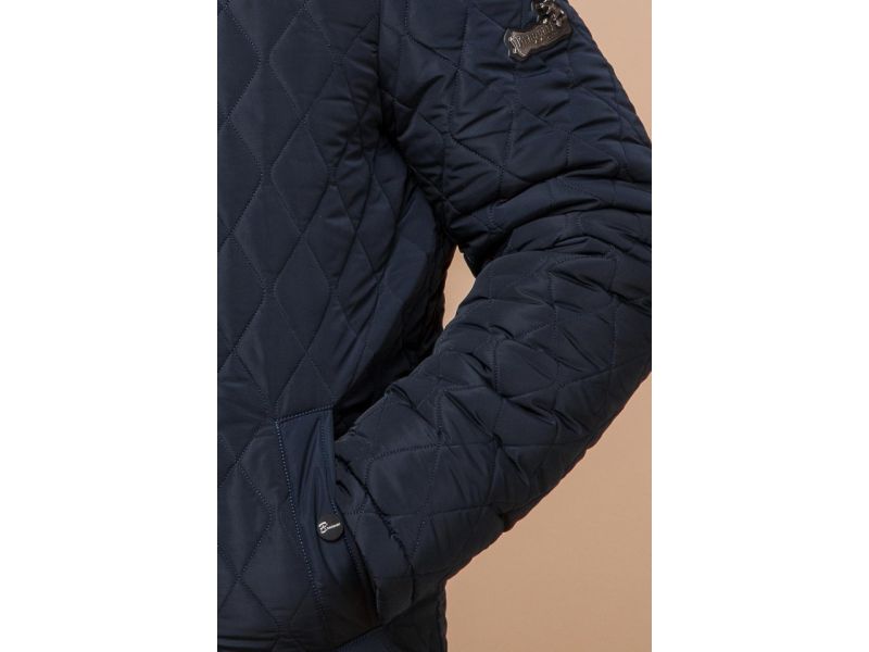 Зимняя синяя мужская куртка с кнопками модель 24534, фото 7