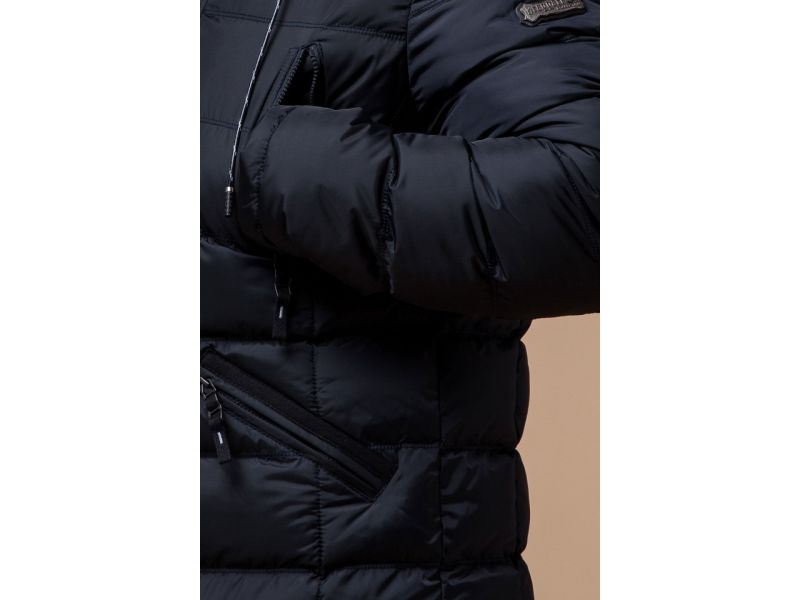 Темно-синяя теплая куртка зимняя мужская модель 27635, фото 7