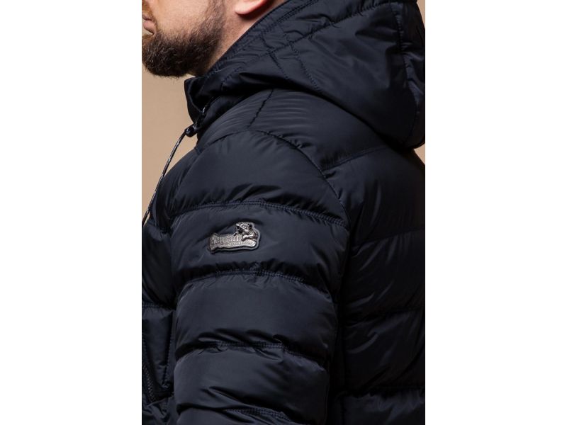 Темно-синяя теплая куртка зимняя мужская модель 27635, фото 8